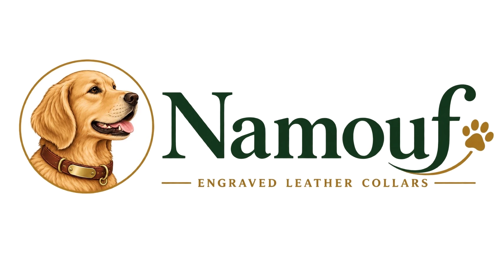 Namouf — engraved leather dog collars